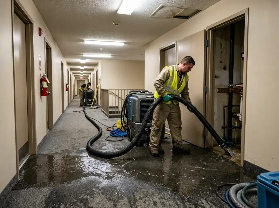 multi-unit-apartment-hallway-f-005 — frequently asked questions, Emergency Burst Pipe Water Extraction & Removal in Menomoni…